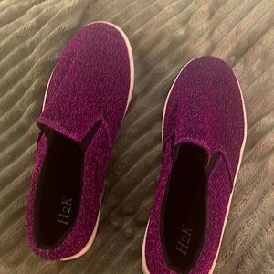 Purple sequin sneakers . Never worn . Size 10!